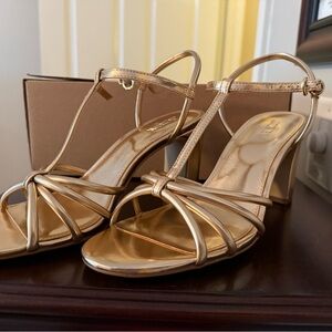 J. Crew Gold Strappy Heels